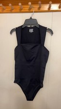 OQQ Black Ribbed Bodysuit
