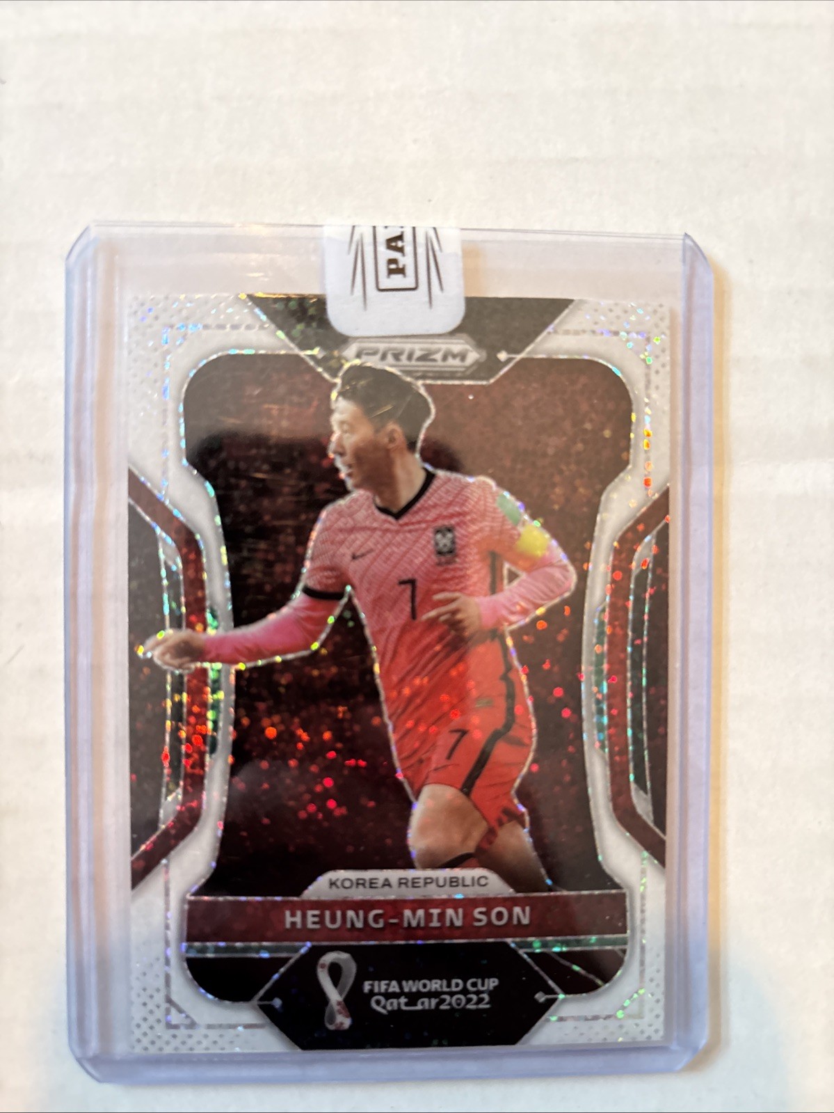 2022 Panini Prizm World Cup Qatar White Sparkle Prizm Heung-Min Son