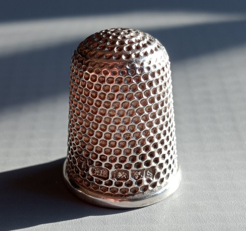 Antique Charles Horner Silver Thimble Hallmark Chester 1909 Dimpled No Holes
