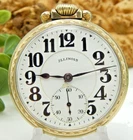 Antique Illinois Type 1 60 hour bunn special Railroad model 14 Pocket watch