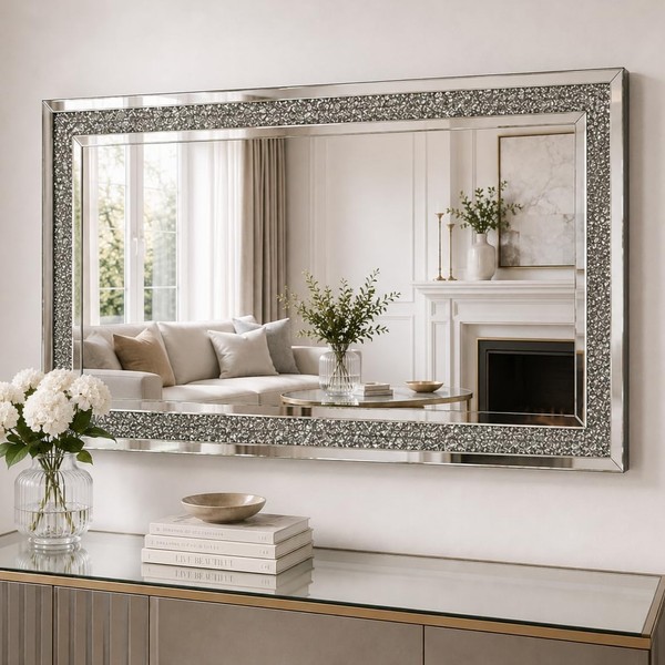 Dekorative Wandspiegel Kristall Xxl Spiegel Badspiegel Wohnzimmer HäNgespiegel-image
