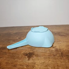Tupperware Small Strainer Colander #1200 Teal 1 Qt w/ Handle