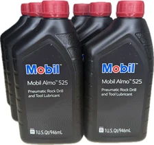 Mobil Almo 525 -Pneumatic Rock Drill and Air Tool Lubricant ISO 46 -6qt 122977
