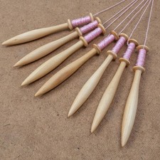 7x Wooden Lace Bobbins Bobbin Lace Making Weaving Tools