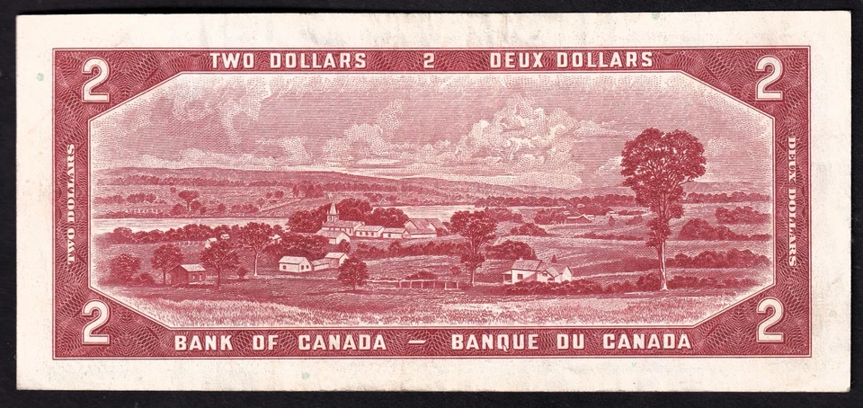 Canada 1954 $2 Two Dollar Devils Face Banknote Beattie - Coyne E/B 1804233 - Image 2 of 2