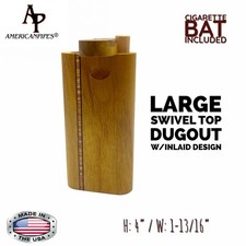 4'' INLAYED HIGH QUALITY WOOD DUGOUT WITH A PINCH HITTER PIPE MADE IN USA