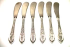 6 Wallace Rose Point Sterling Silver Set Of 6 BUTTER SPREADER KNIVES  6"