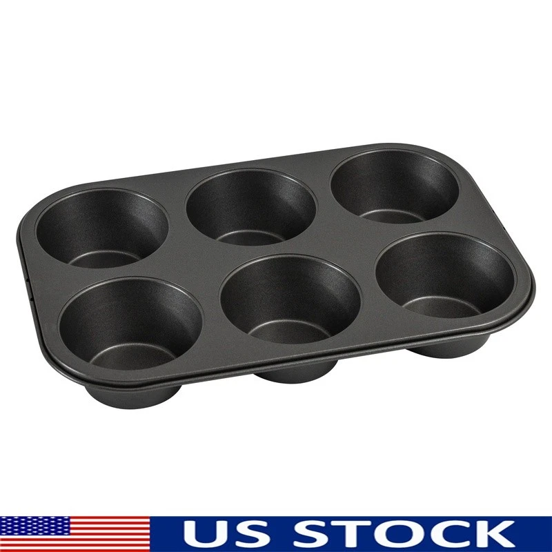 Non-Stick Jumbo Muffin Pan 6 Cups Bakeware Ideal Muffins Brownies Appetizers New