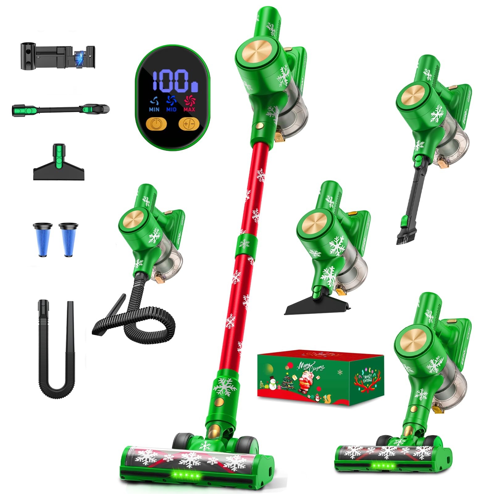 Aspirapolvere a batteria 48KPa/500W/55min, aspirapolvere senza fili con stazi...