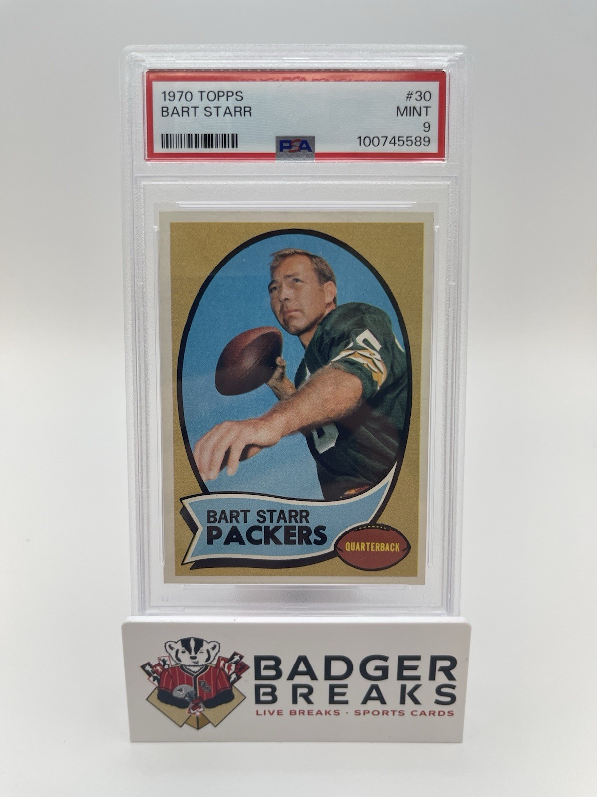 1970 Topps Football BART STARR #30 PSA 9 MINT Packers SS