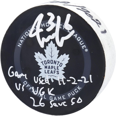 #ad Jack Campbell Toronto Maple Leafs Autographed Game Used Puck from $249.99