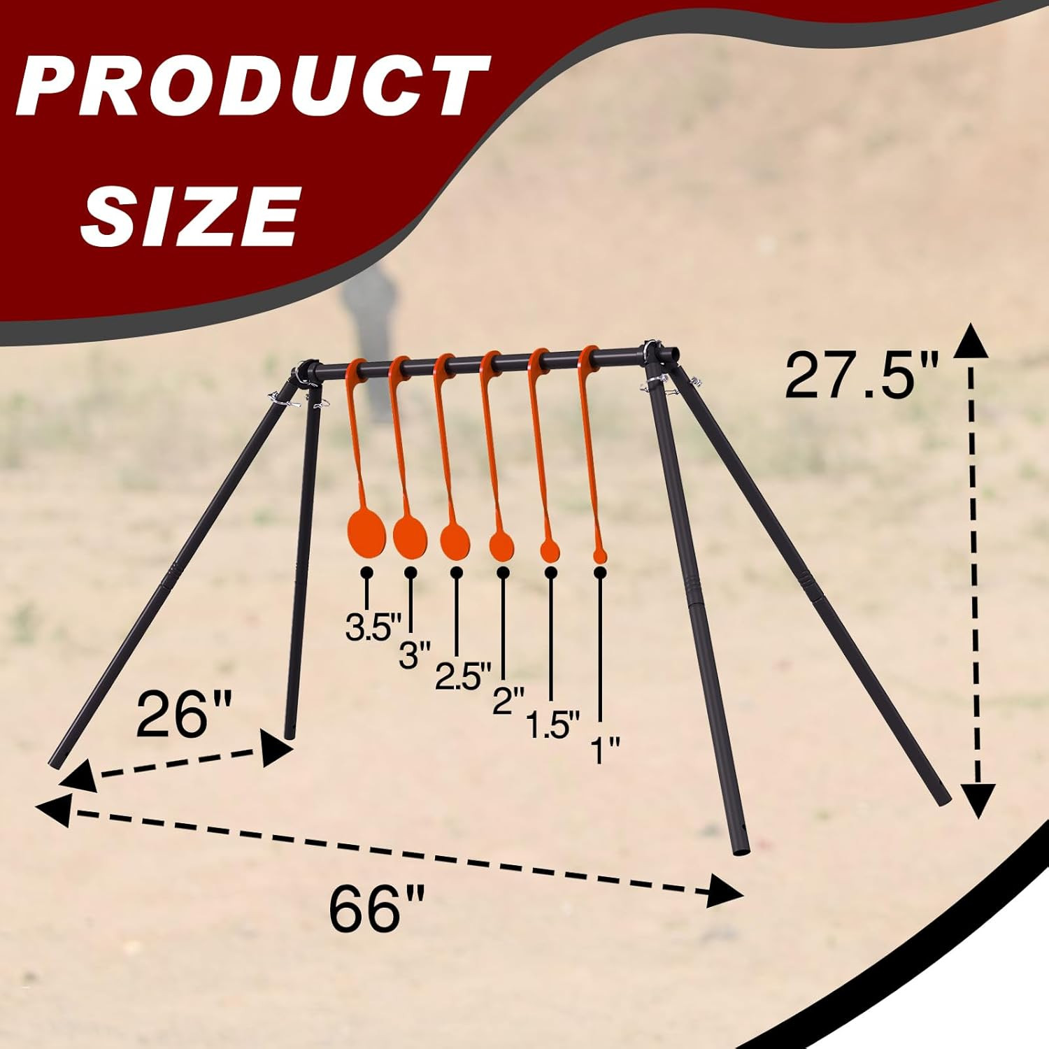 AR500 Steel Target Stand System Kit, 1/4” Thick 6 Spinning Targets, Suitable for