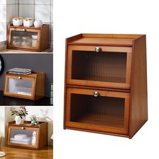 Desktop Free Standing Storage Cupboard Kitchen Pantry Spice Rack Holder & Doors