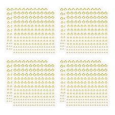 1320 Pcs Acrylic Gem Sticker, Face Gem Stones, Light Gold