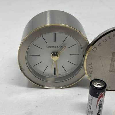 VINTAGE TIFFANY AND CO BRASS TRAVEL ALARM CLOCK 200570 W/ New