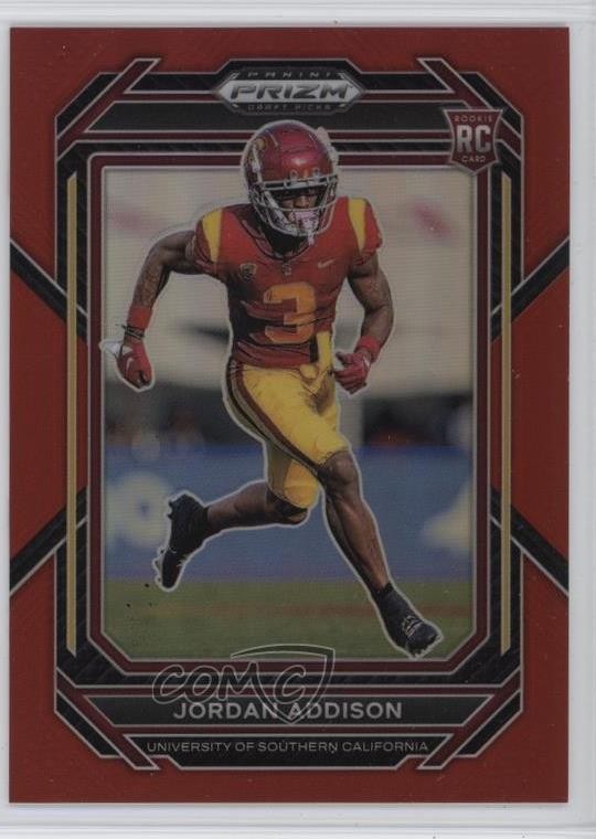 2023 Panini Prizm Draft Picks Red Prizm 32/299 Jordan Addison #136 p8v