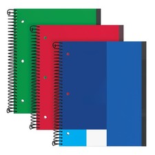 1 Subject Spiral Notebook, 3 Pack, Durable Cover, 100 Sheets