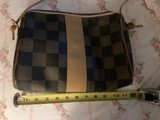 Borsa a mano FENDI Pequin, tracolla, tracolla, design a quadri, logo, cerniera