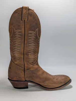 Boulet 1828 Amber Gold Leather Cowboy Boots Men’s 10 E – Vintage BOULET 1828 Amber Brown Leather Cowboy Western Boots Men main image 4