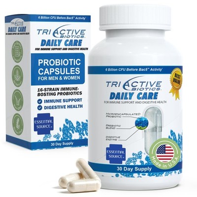 TriActive Biotics Daily Care - Probiotics for Women and Men, Prebiotic Blend ...