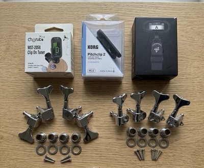 Bass Guitar Accessories Bundle Guyker/Saphue Tuners 2R 2L, 4R + Clip-On Tuners