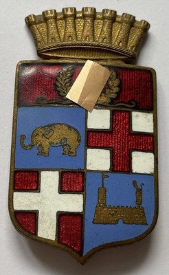 2) Badge Coat of Arms Province of Catania Sicily Twenty Years II GM Elephant 2GM