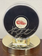 Xavier Ouellet Autograph Signed Detroit Red Wings Auto Puck in Display Case