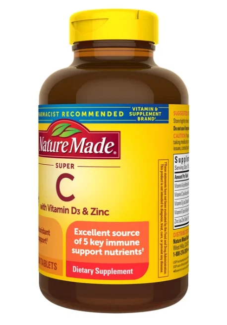 Vitamina Super C con D3 y Zinc Hecho en la Naturaleza 2 PACK de 200 Comprimidos! ¡OFERTA! Foto 3 de 4