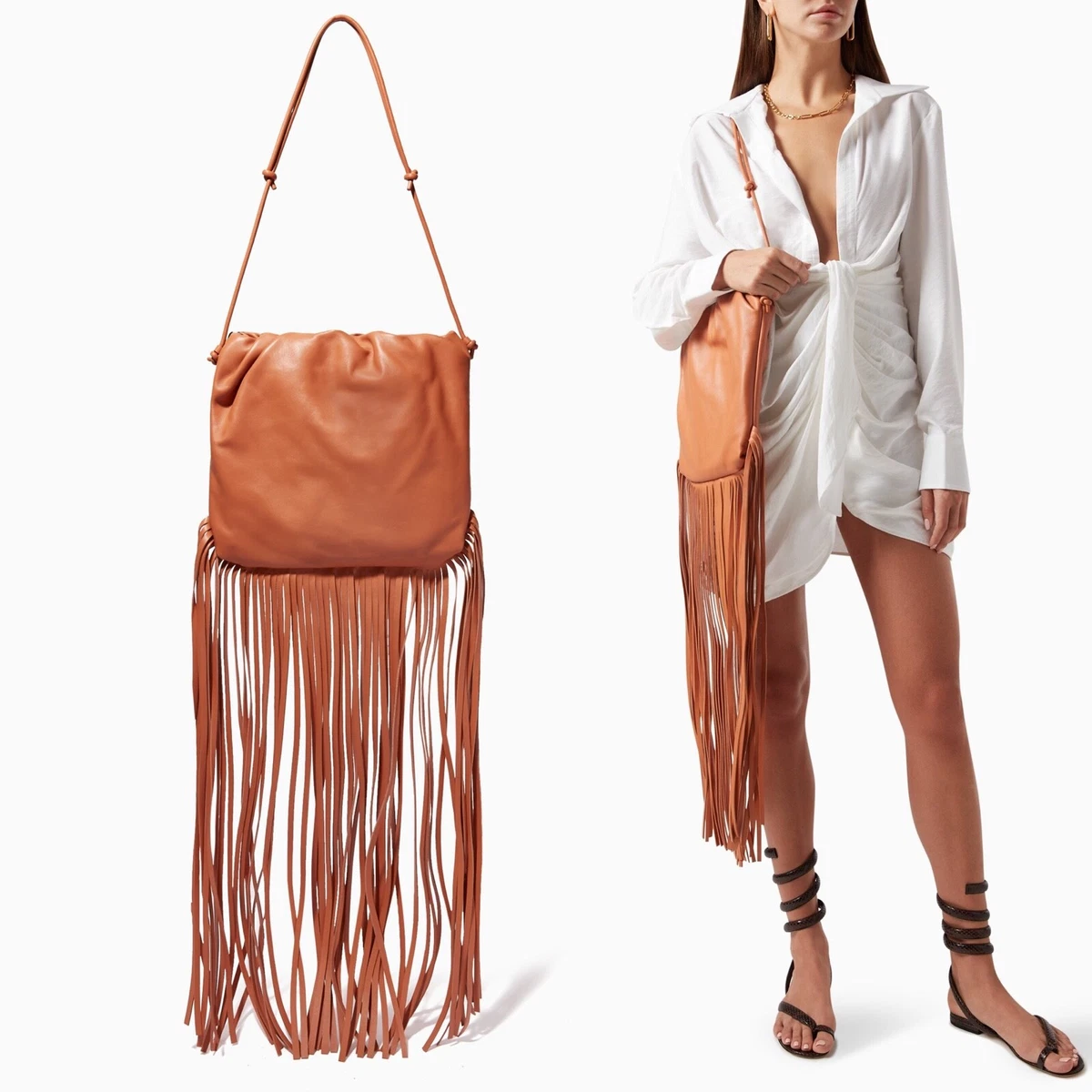 Bottega Veneta Fringe Pouch Bag