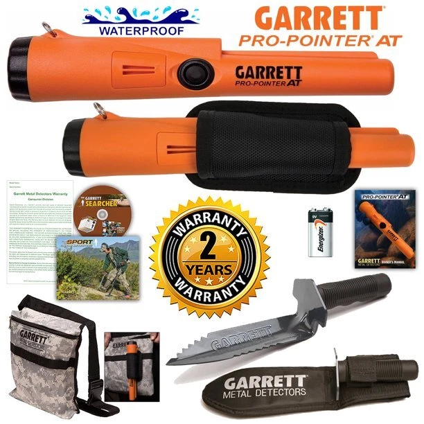 Garrett Pro Pointer AT Metal Detector Waterproof with Camo Pouch and Edge Digger