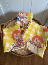 Vintage Wamsutta Raggedy Ann and Andy Sheet Set Twin Fitted Flat Pillow Case