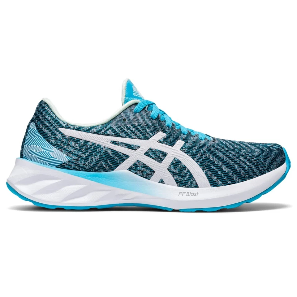 Tênis de corrida feminino ASICS Roadblast, aquário/branco tamanho 8 - Imagem 3 de 4