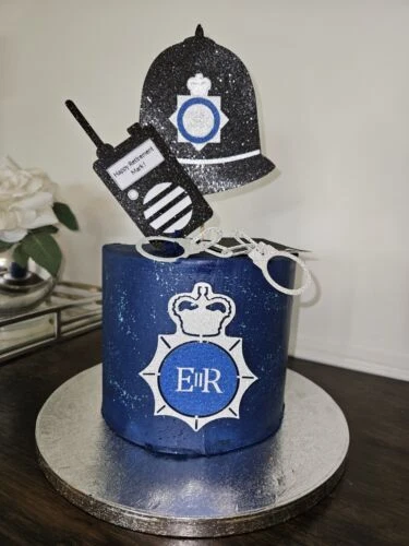 Police Cake Cupcake Toppers Police Themed Badges, Cuffs, Hats Free Delivery - Picture 8 of 32