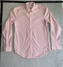 Calvin Klein Dress Shirt Mens Medium Plaid Button Up Slim Fit Cool Tech