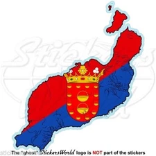 LANZAROTE Map-Flag, Canary Islands Spain, Islas Canarias Vinyl Decal-Sticker 