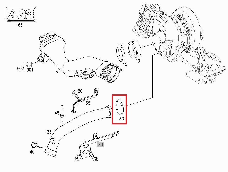 NEW GENUINE MERCEDES BENZ MB OM642 ENGINE GREEN TURBO SEAL RING 