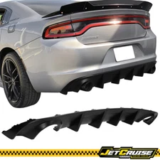 Fits 15-23 Dodge Charger Base SXT Rear Bumper Lip Diffuser Matte Black - PP