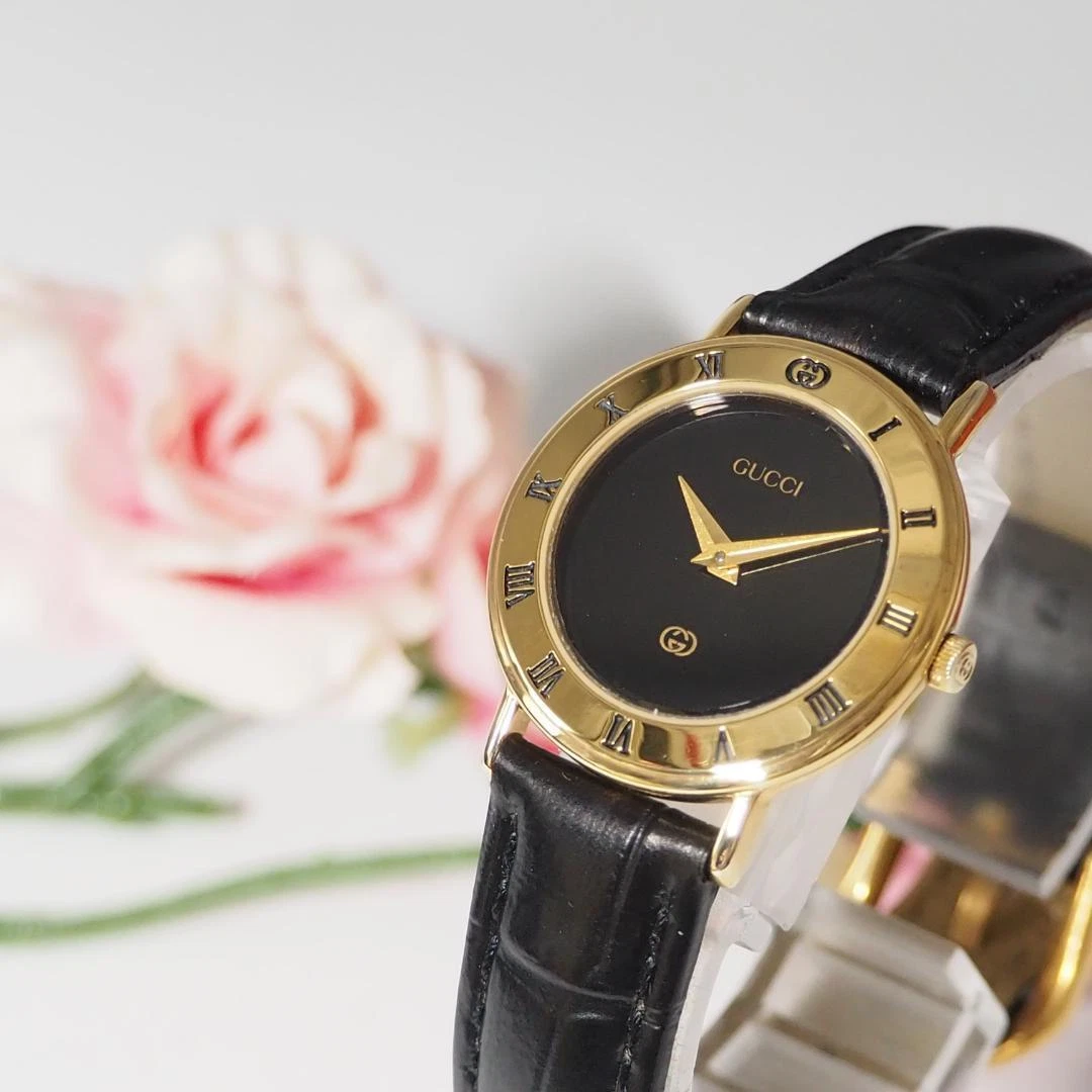 Montre femme Gucci Romaine Ceinture Cuir Or 755