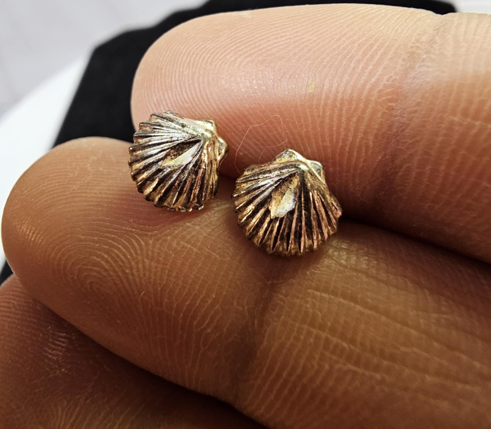 925 Sterling Silver Seashell Nautical Scallop Stu… - image 1
