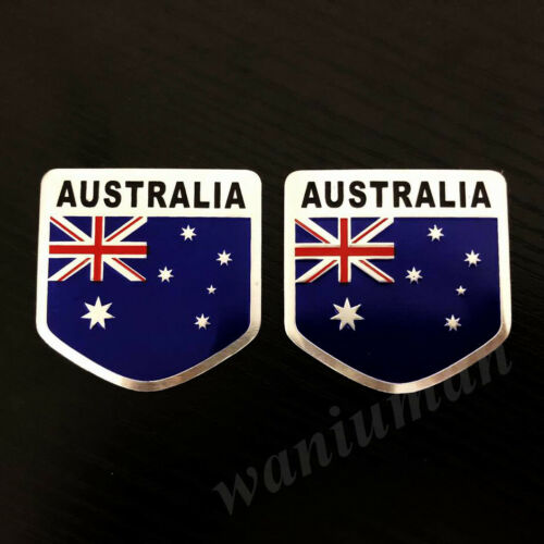 2x Metal Australia Australian Shield Flaga Kalkomanie bagażnika Naklejka Emblemat samochodowy Odznaka - Zdjęcie 1 z 3