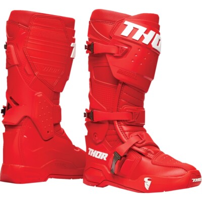 Thor Radial Offroad Dirt Bike Riding Boots Red | eBay