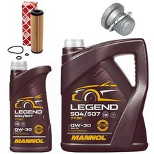 Motor&ouml;l Filter Set MANNOL 0W-30 504/507 6 Liter + Schraube f&uuml;r Mercedes C-Klasse