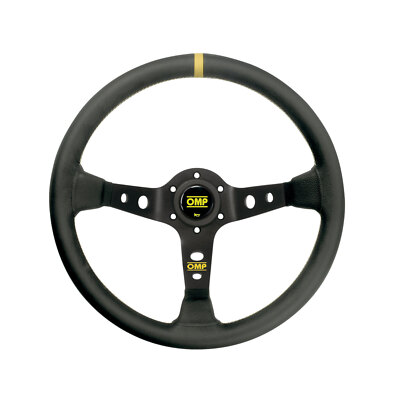 New OMP CORSICA BLACK-YELLOW Leather Steering Wheel
