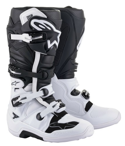 black and white dirt bike boots