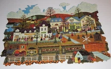 Jane Wooster Scott Art - 12:09 on time again Train Cork Puzzle - Complete & Nice