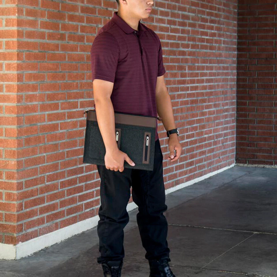 Woolen Felt Laptop Sleeve Tablet Case Zip Handbag For 10" iPad 9.7 / iPad Pro 11 - Image 4 of 4