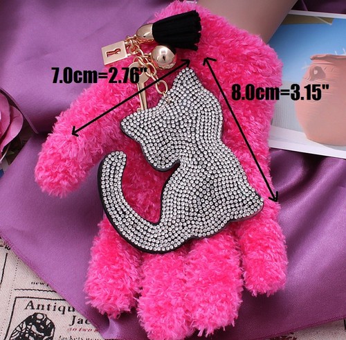 Moda Top Brillante 800+ Cristales Estrás Gato Para Mujeres Llavero Bolso de Mano - Imagen 9 de 9