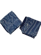 TWO Ralph Lauren Putney Paisley Pillow Covers Blue 19" Square Set of 2 READ