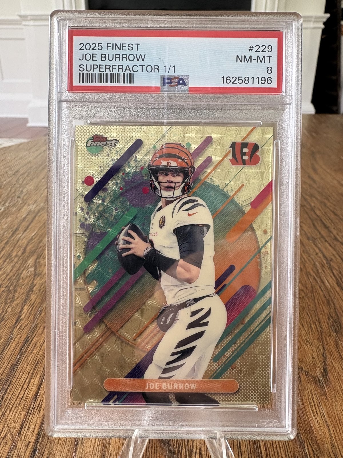 Joe Burrow 2025 Topps Finest Superfractor 1/1 PSA 8 #229 view 1