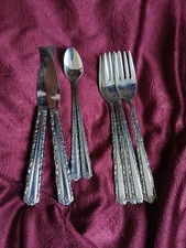 Oneida Deluxe CHERIE Stainless Youth Infant Spoon Children Childs Fork Set Of 8
